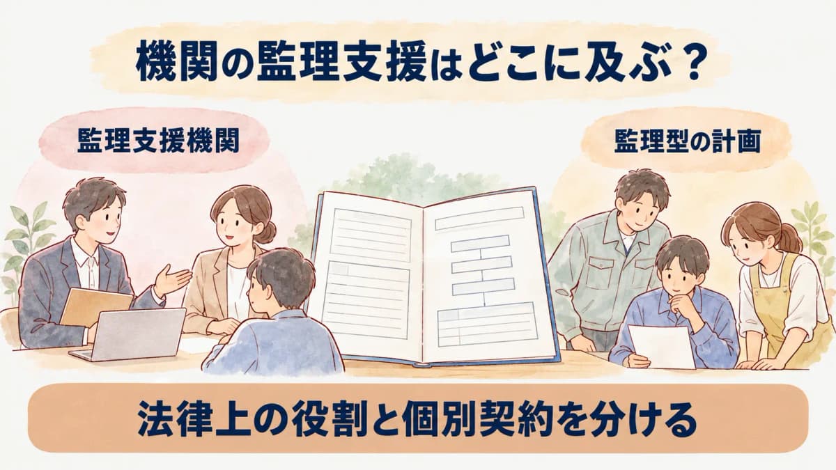 監理支援機関の法律上の役割を示す図